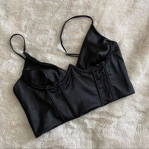 White fox silky bustier